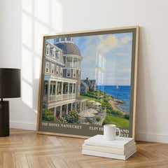 The Hotel Nantucket literary art print colour and style options – Elin Hilderbrand book art