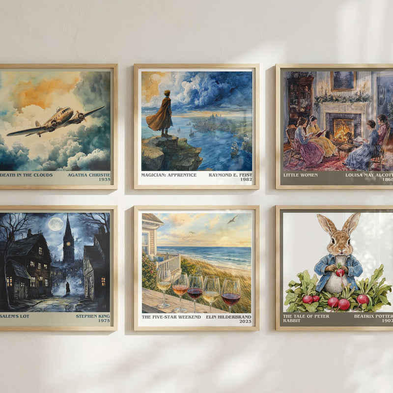 The Five-Star Weekend literary art print colour and style options – Elin Hilderbrand book art