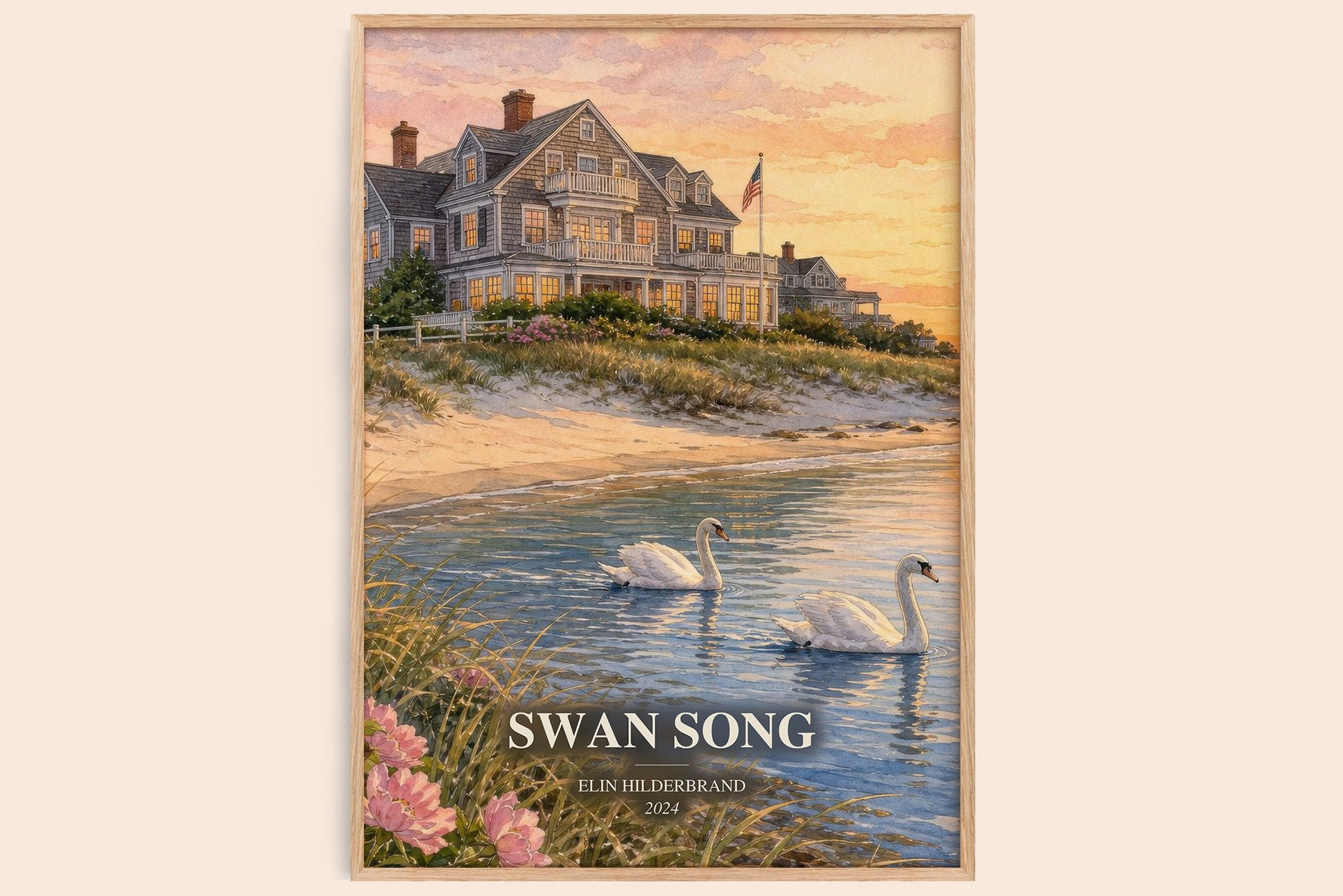 Swan Song Book Watercolour Illustration by Elin Hilderbrand