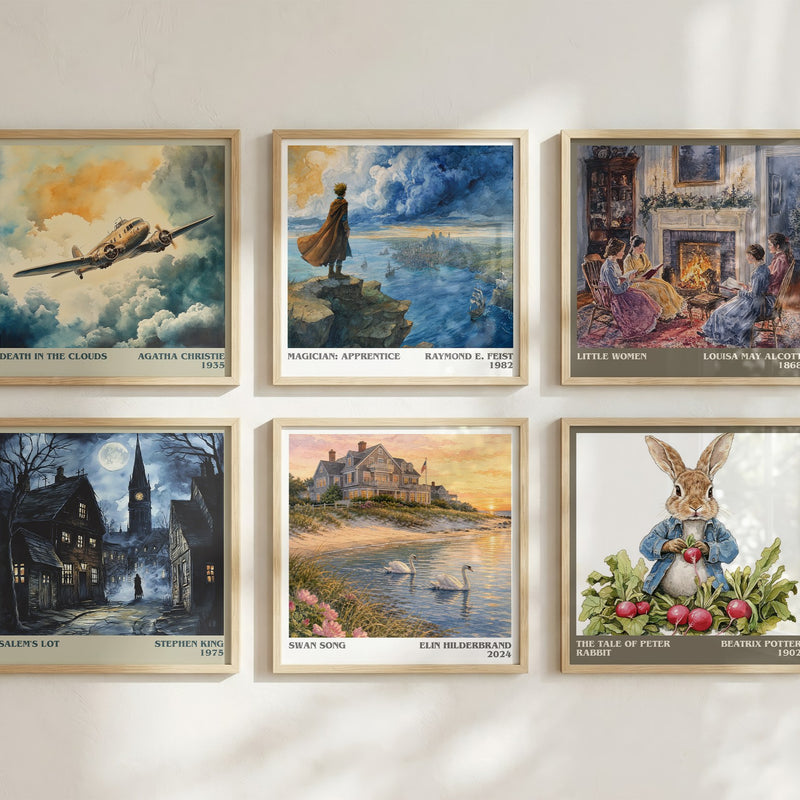 Swan Song literary art print colour and style options – Elin Hilderbrand book art