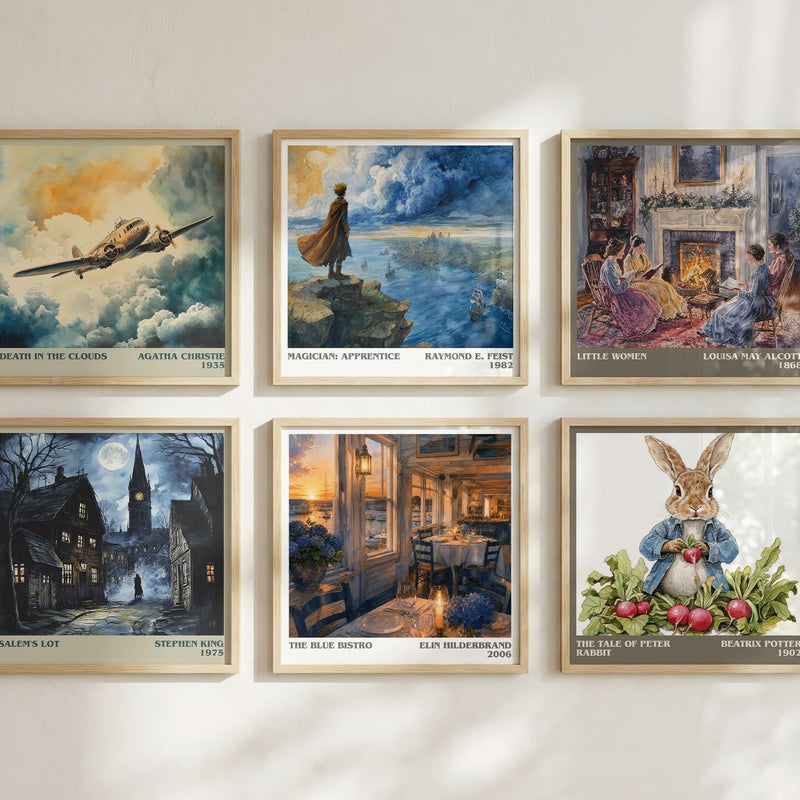 The Blue Bistro literary art print colour and style options – Elin Hilderbrand book art