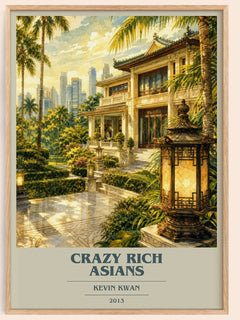Crazy Rich Asians book cover book poster by Kevin Kwan – framed literary art print