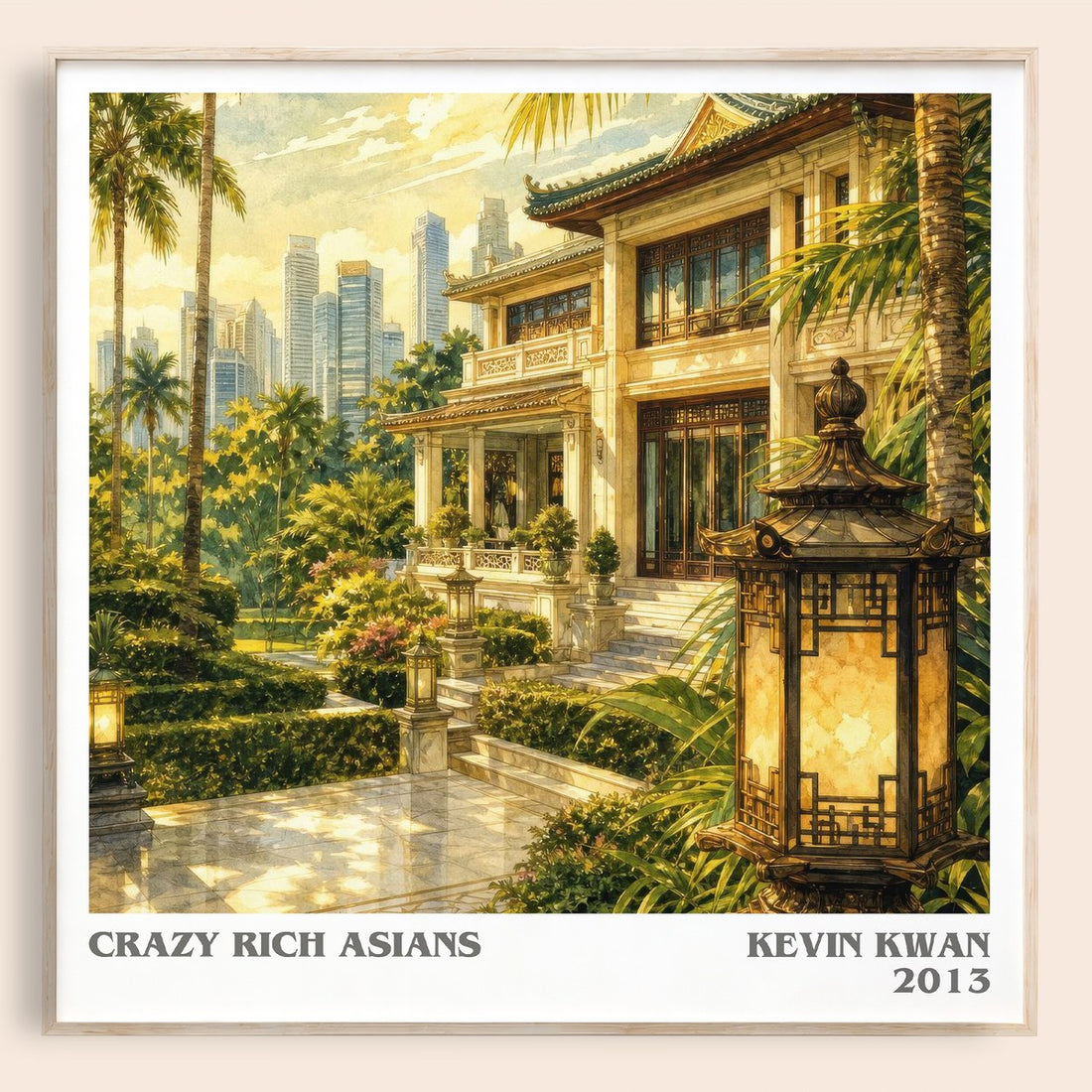 Crazy Rich Asians literary book poster by Kevin Kwan – framed literary art print