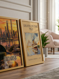 China Rich Girlfriend watercolour print framed by window – literary home decor