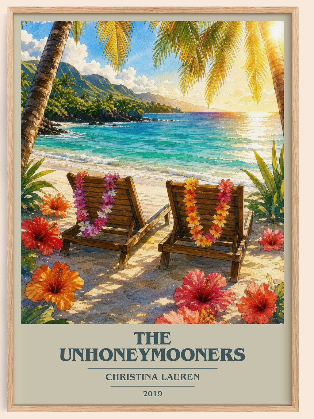 The Unhoneymooners book cover book poster by Christina Lauren – framed literary art print