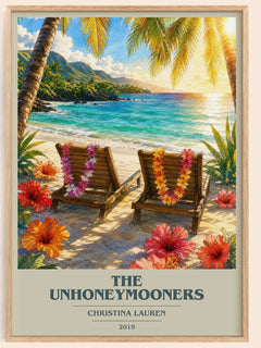 The Unhoneymooners book cover book poster by Christina Lauren – framed literary art print