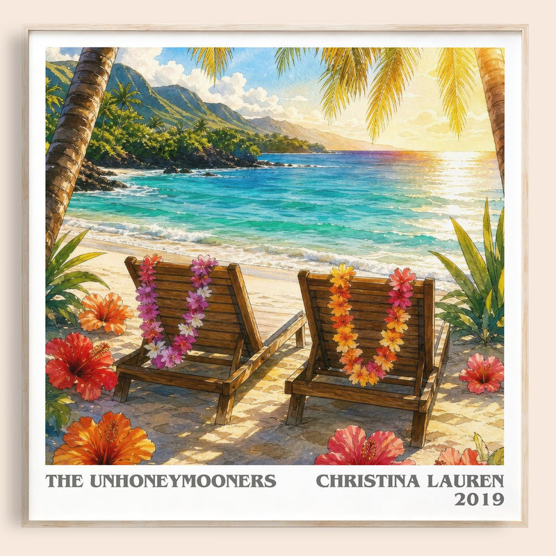 The Unhoneymooners literary book poster by Christina Lauren – framed literary art print