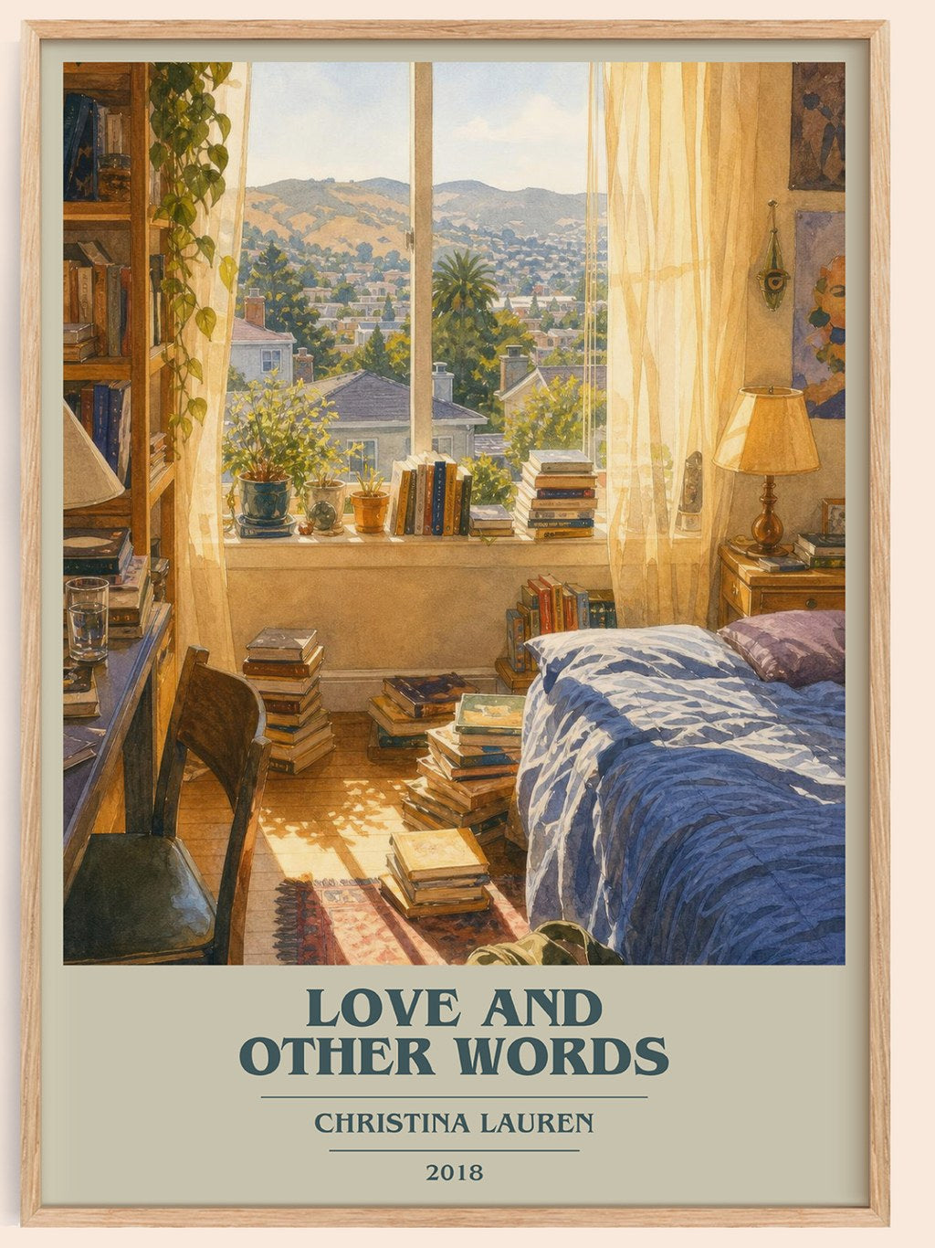 Love and Other Words book cover book poster by Christina Lauren – framed literary art print