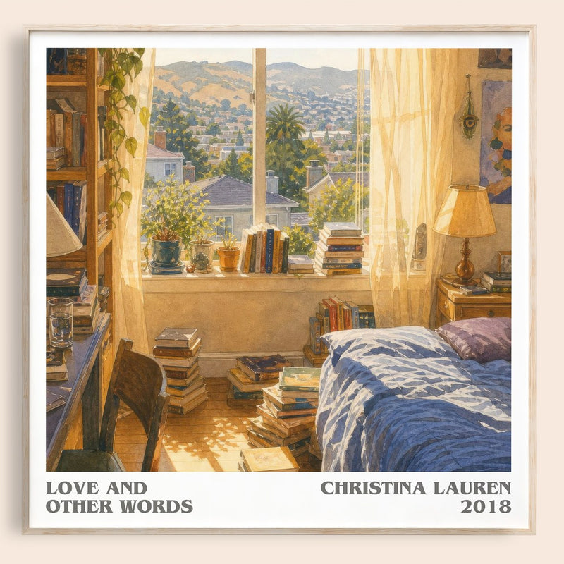 Love and Other Words literary book poster by Christina Lauren – framed literary art print
