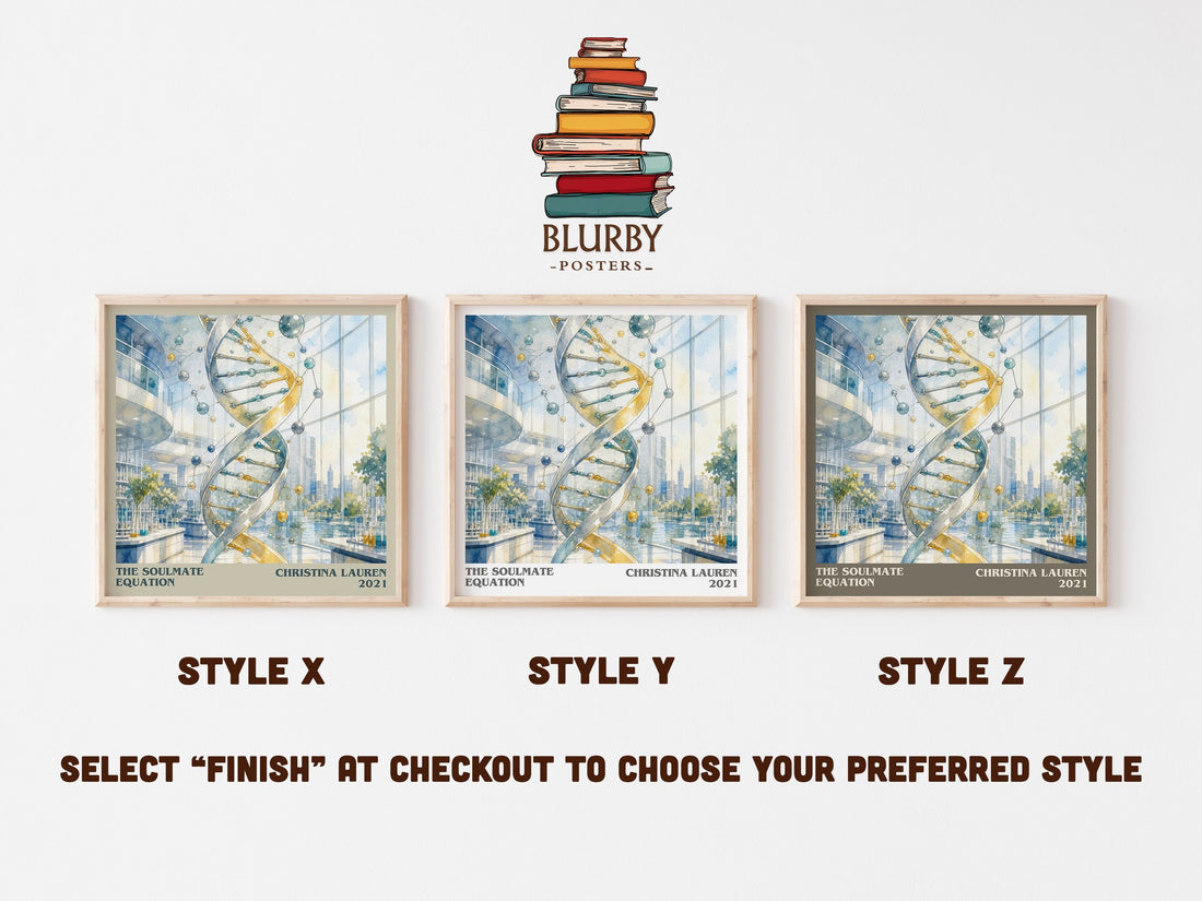 The Soulmate Equation literary print in frame leaning in hallway – romance wall art (mockup)