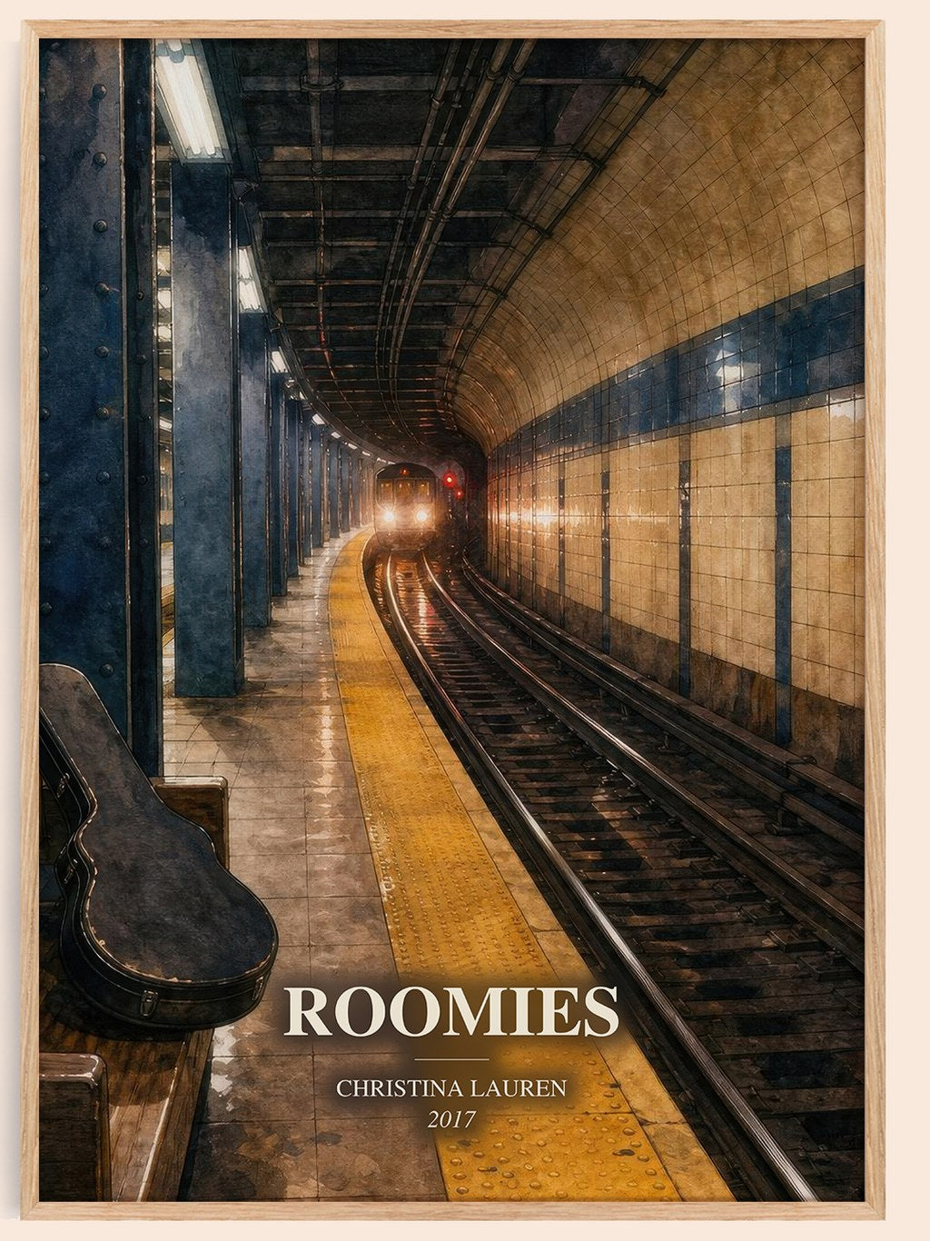 Roomies watercolour book poster by Christina Lauren – framed literary art print