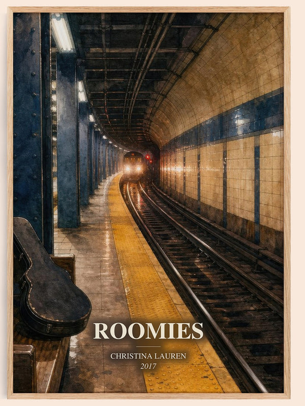 Roomies watercolour book poster by Christina Lauren – framed literary art print