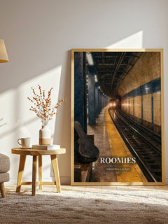 Roomies watercolour print in frame leaning in hallway – romance wall art
