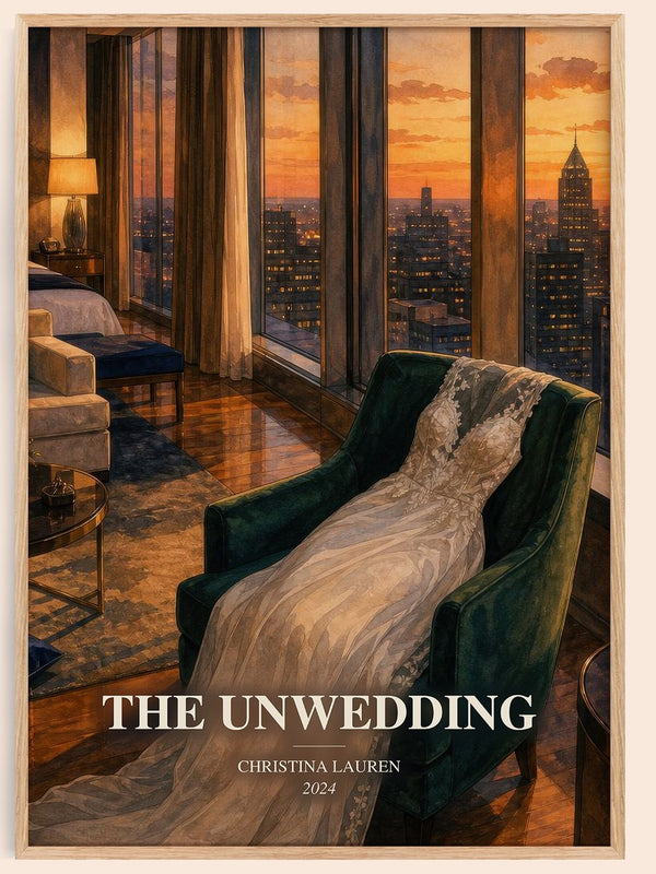 The Unwedding watercolour book poster by Christina Lauren – framed literary art print