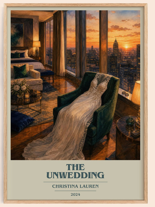 The Unwedding book cover book poster by Christina Lauren – framed literary art print