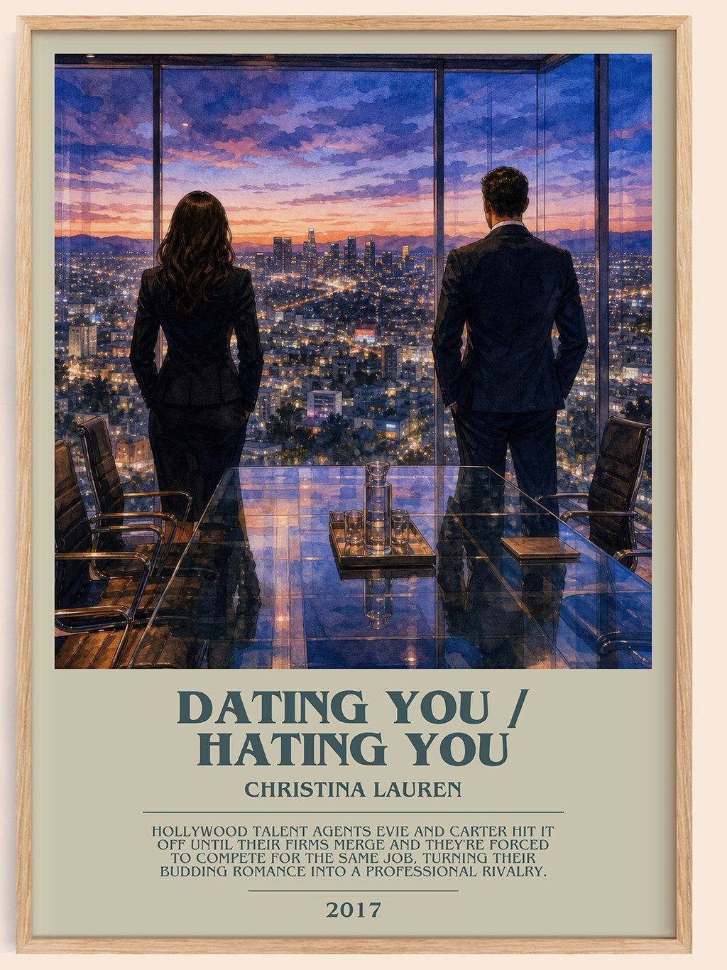 Dating You / Hating You bookish book poster by Christina Lauren – framed literary art print