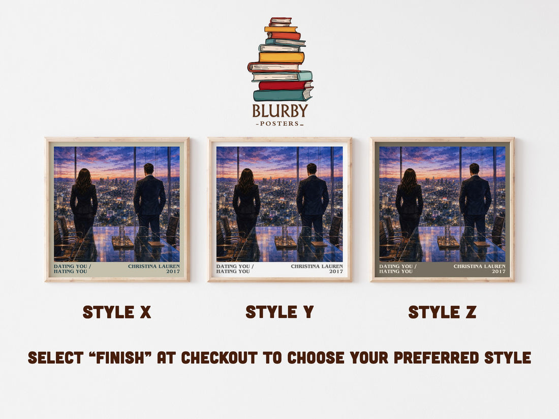 Dating You / Hating You literary print in frame leaning in hallway – romance wall art (mockup)