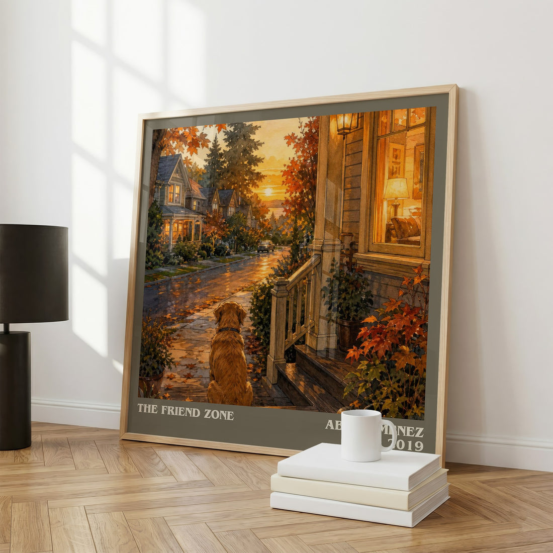 The Friend Zone literary print framed by window – literary home decor