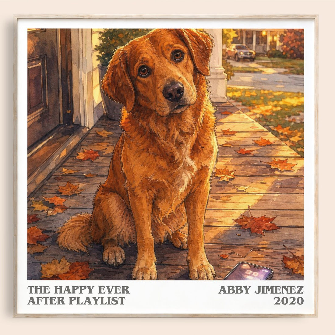 The Happy Ever After Playlist literary book poster by Abby Jimenez – framed literary art print