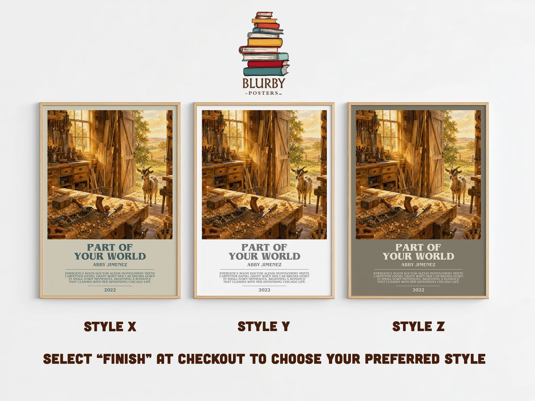 Part of Your World bookish print in frame leaning in hallway – romance wall art (mockup)