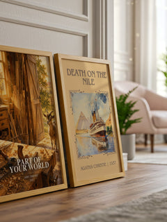 Part of Your World watercolour print framed by window – literary home decor