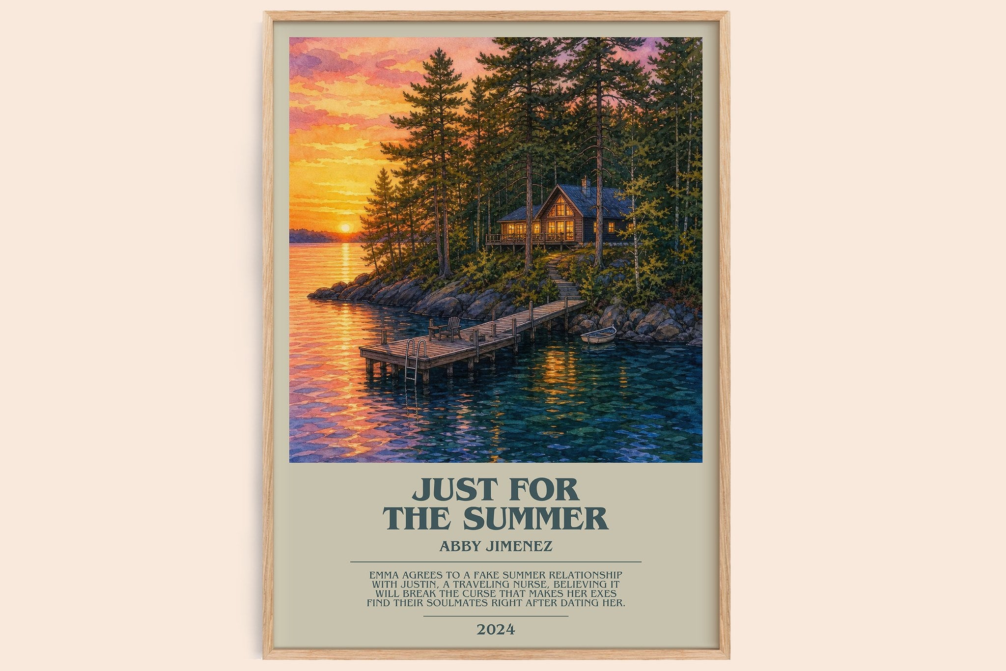 Just for the Summer Bookish Wall Art by Abby Jimenez