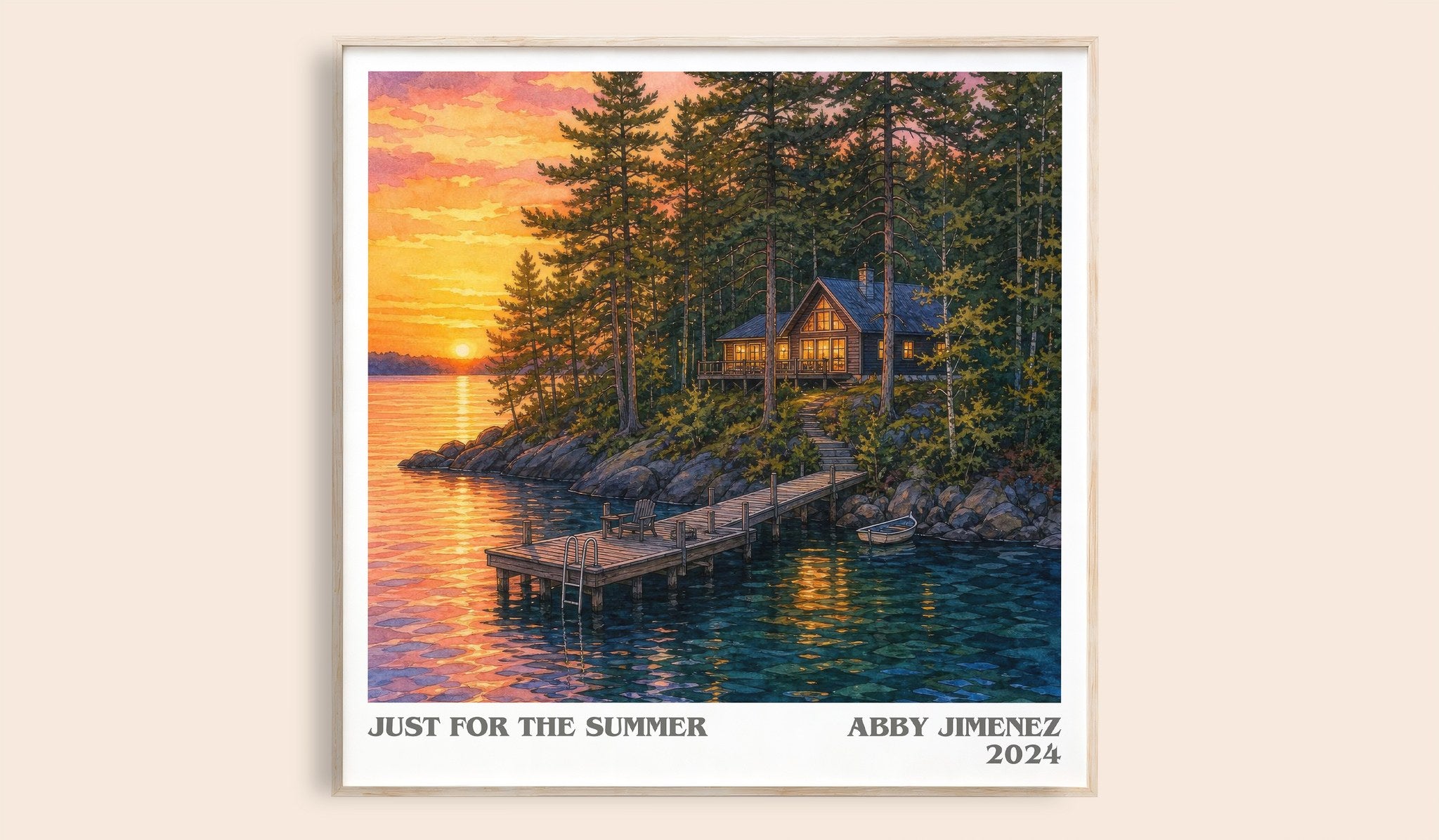Just for the Summer Literary Art Print by Abby Jimenez