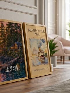 Just for the Summer watercolour print framed by window – literary home decor