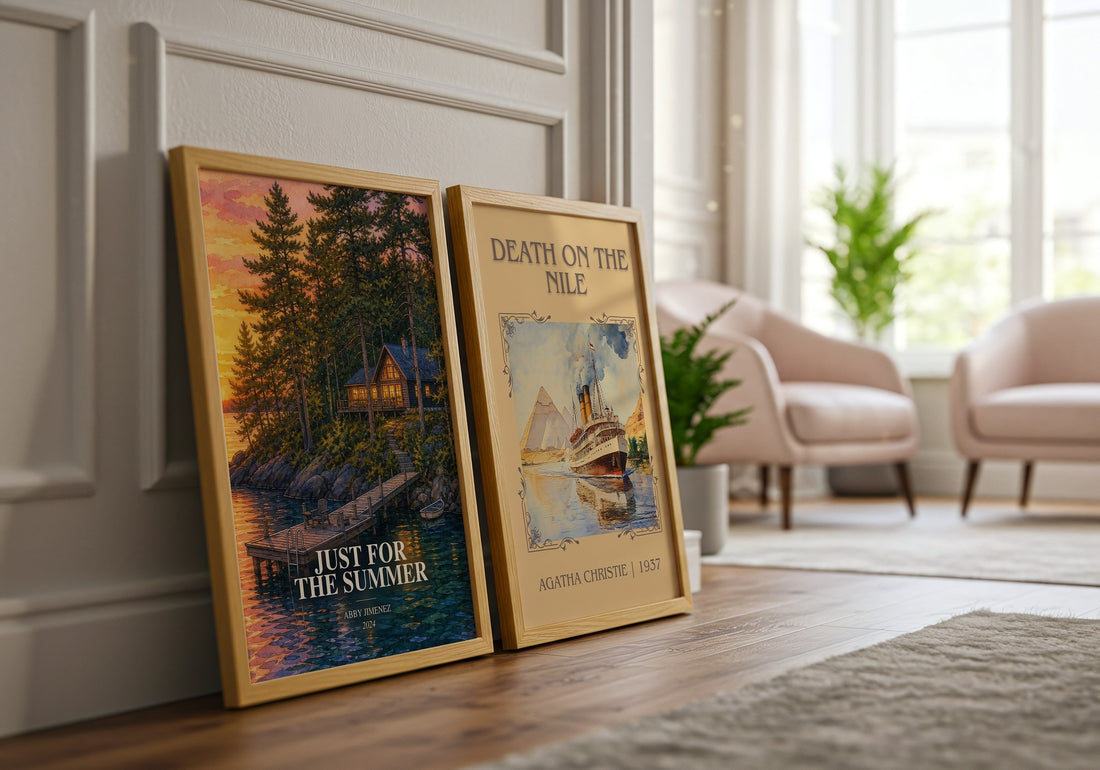Just for the Summer watercolour print framed by window – literary home decor