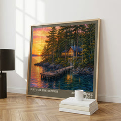 Just for the Summer literary print framed by window – literary home decor