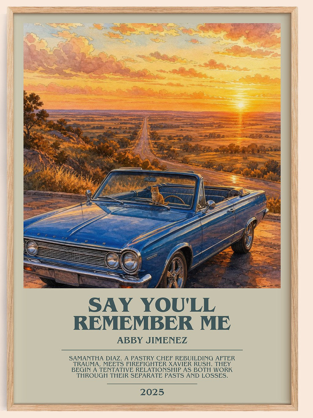 Say You'll Remember Me bookish book poster by Abby Jimenez – framed literary art print