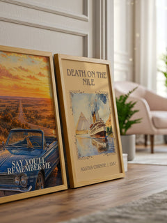 Say You'll Remember Me watercolour print framed by window – literary home decor