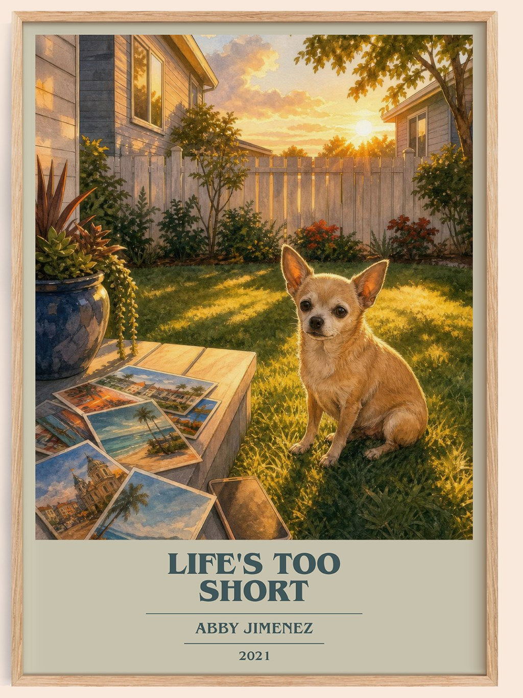 Life's Too Short book cover book poster by Abby Jimenez – framed literary art print