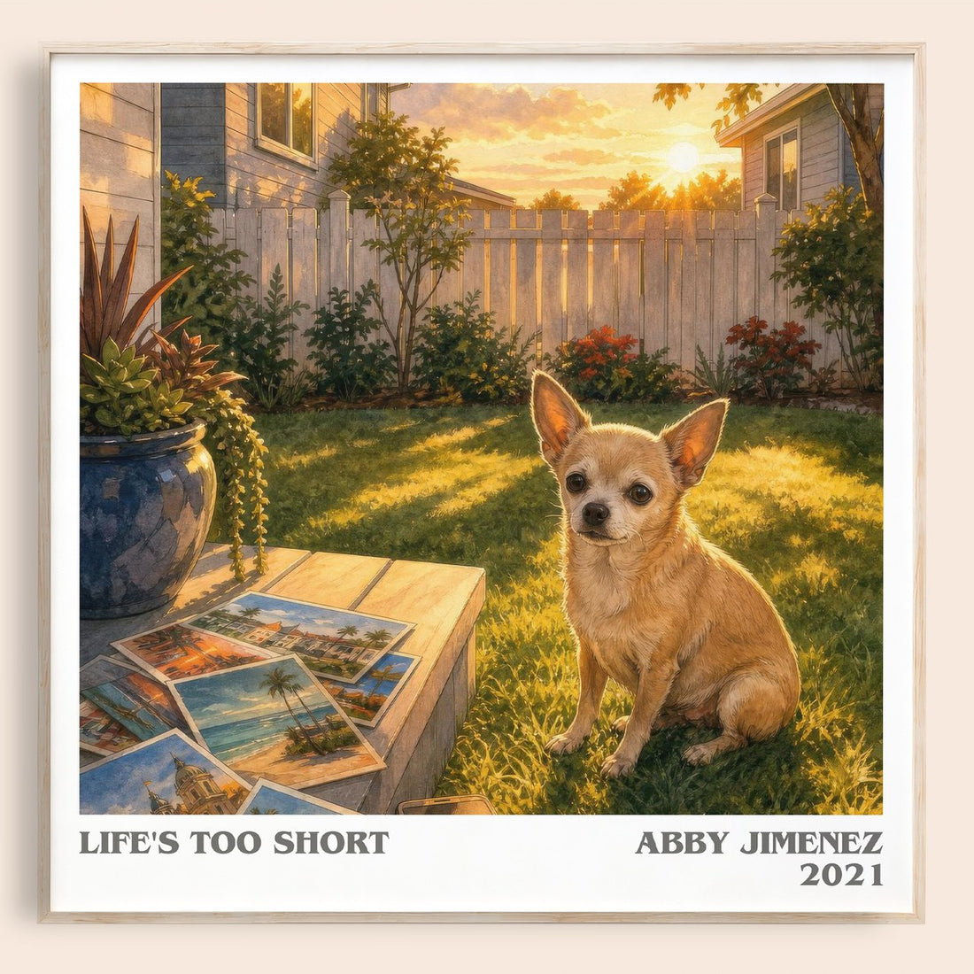 Life's Too Short literary book poster by Abby Jimenez – framed literary art print