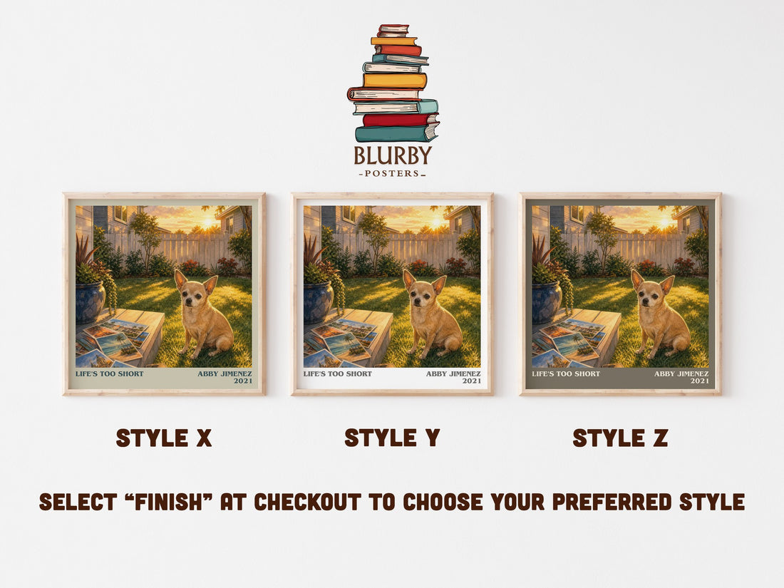 Life's Too Short literary print in frame leaning in hallway – romance wall art (mockup)