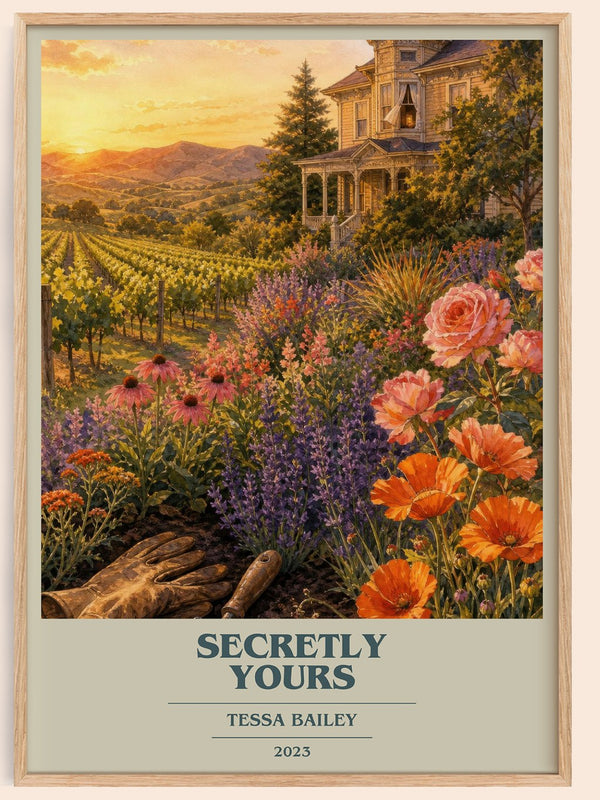 Secretly Yours book cover book poster by Tessa Bailey – framed literary art print