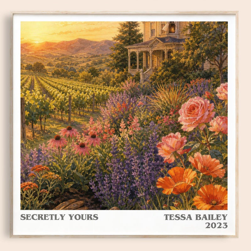 Secretly Yours literary book poster by Tessa Bailey – framed literary art print