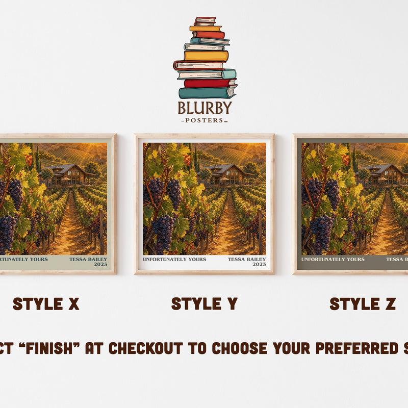 Unfortunately Yours literary print in frame leaning in hallway – romance wall art