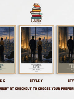 Twisted Love book cover print in frame leaning in hallway – romance wall art