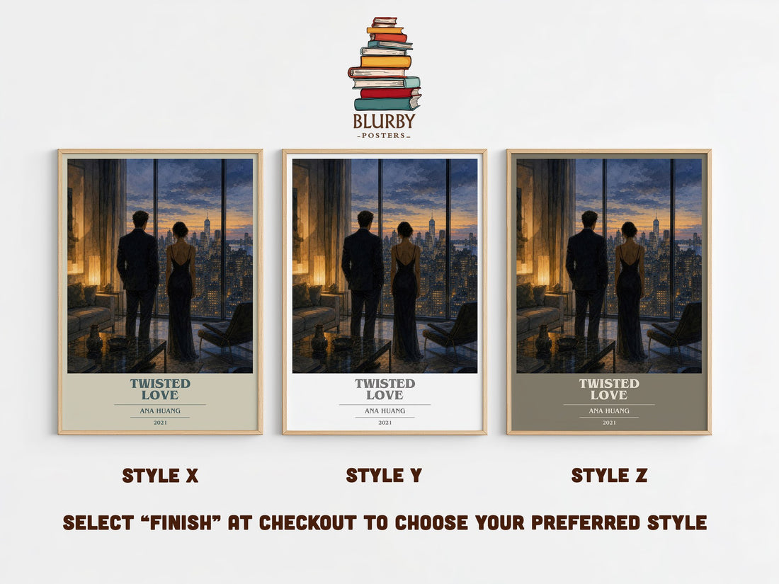 Twisted Love book cover print in frame leaning in hallway – romance wall art (mockup)