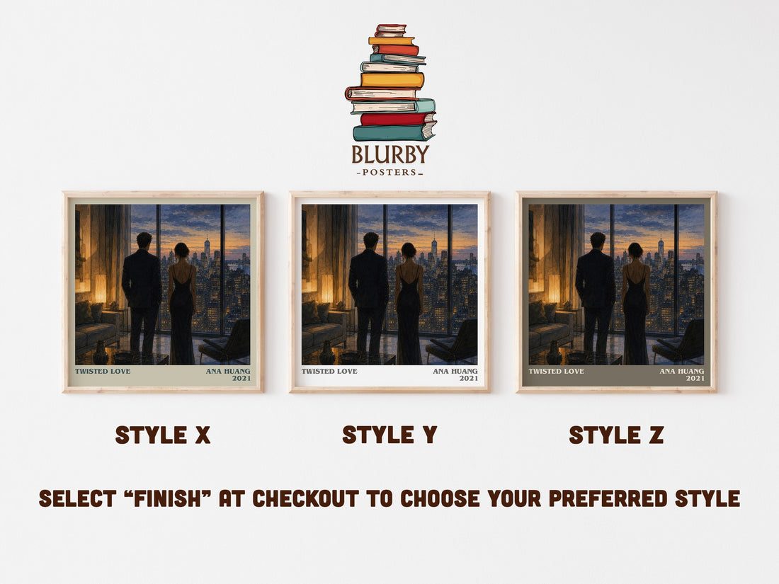 Twisted Love literary print in frame leaning in hallway – romance wall art (mockup)