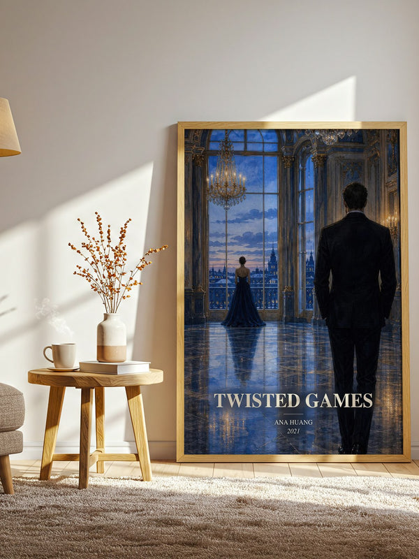 Twisted Games watercolour print in frame leaning in hallway – romance wall art