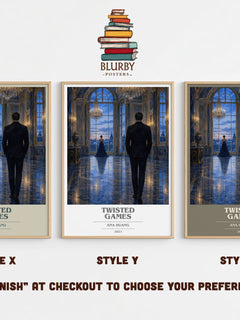 Twisted Games book cover print in frame leaning in hallway – romance wall art