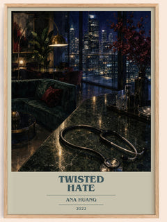 Twisted Hate book cover book poster by Ana Huang – framed literary art print