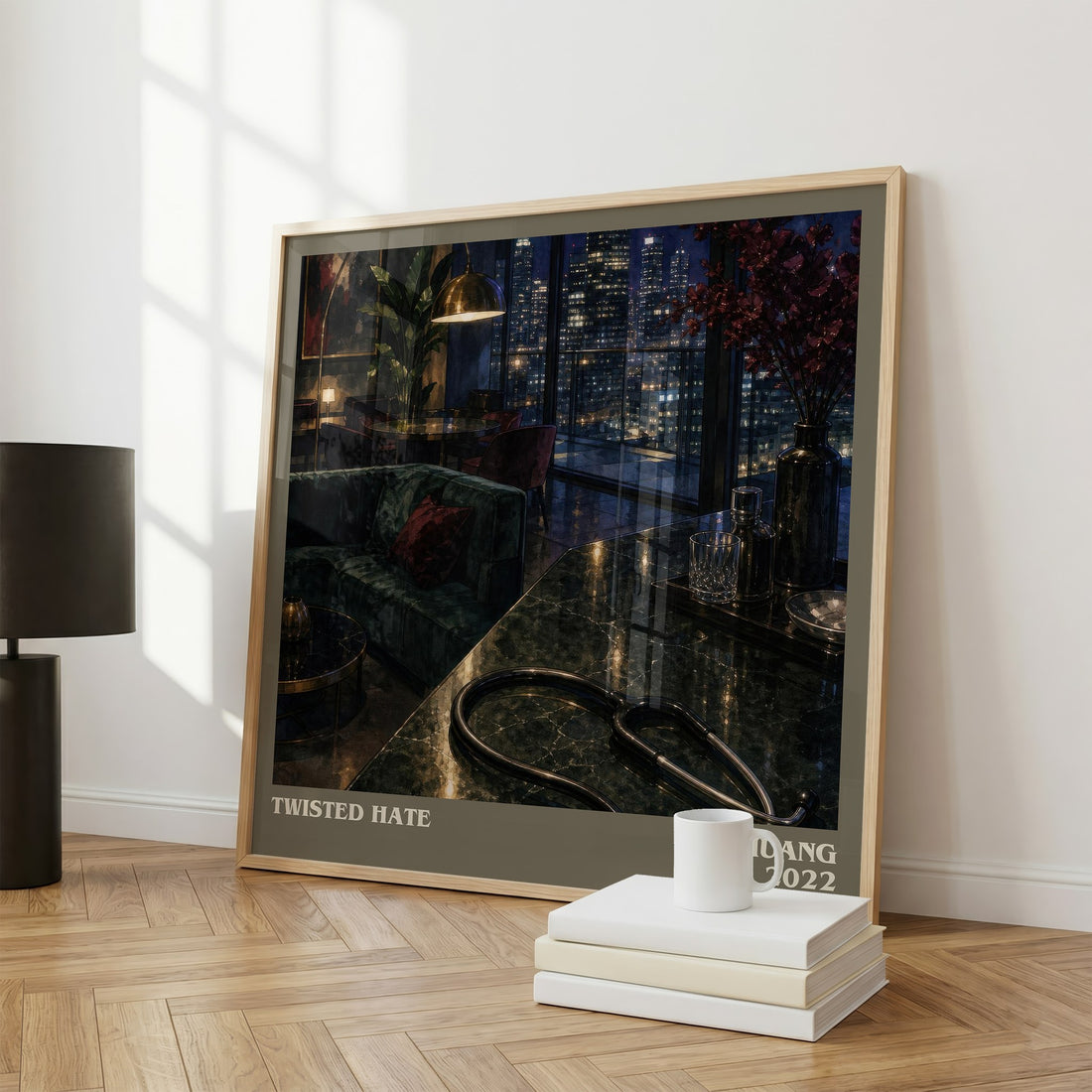 Twisted Hate literary print framed by window – literary home decor