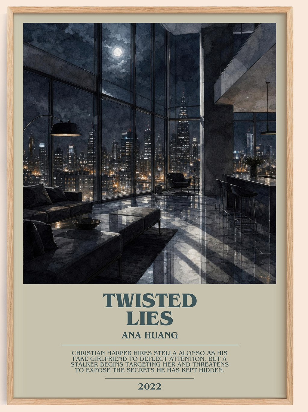 Twisted Lies bookish book poster by Ana Huang – framed literary art print