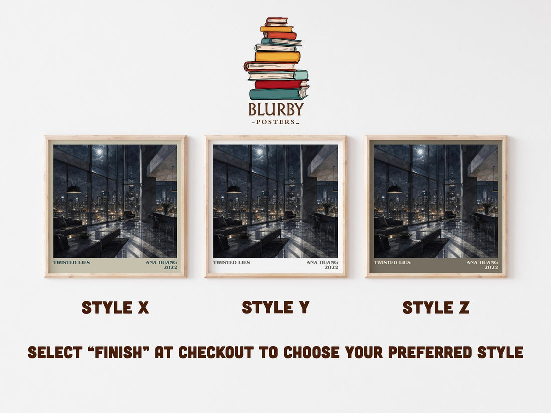 Twisted Lies literary print in frame leaning in hallway – romance wall art (mockup)