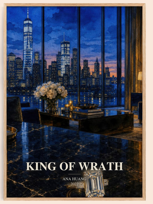 King of Wrath watercolour book poster by Ana Huang – framed literary art print