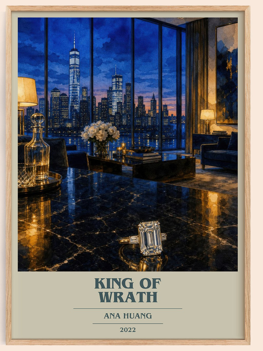 King of Wrath book cover book poster by Ana Huang – framed literary art print