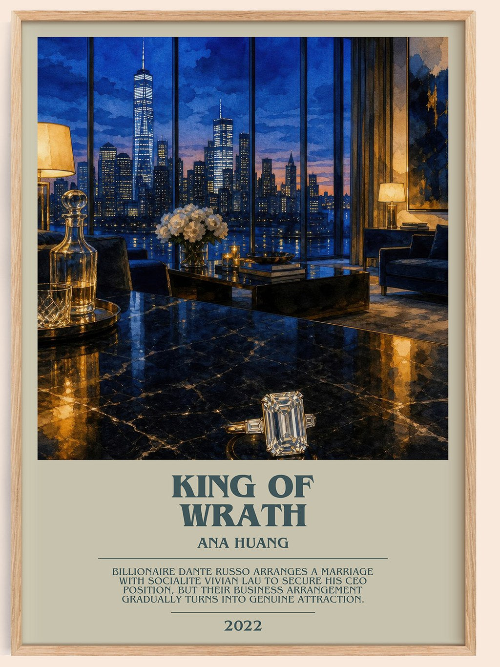 King of Wrath bookish book poster by Ana Huang – framed literary art print
